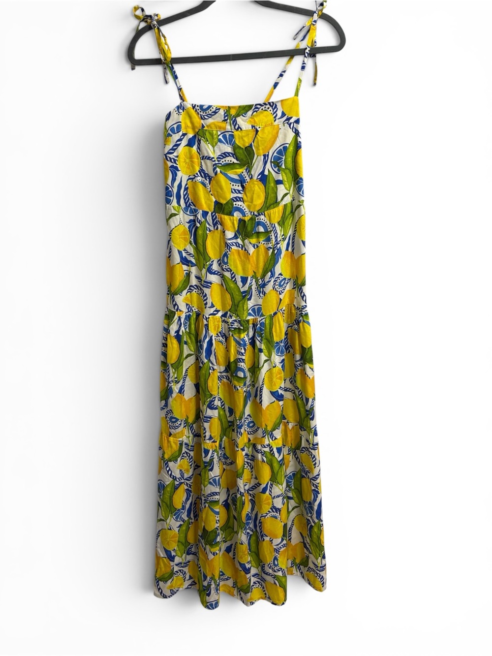 Kenny Flowers The Positano Resort Dress Lemon Print Size Small - Picture 3 of 7